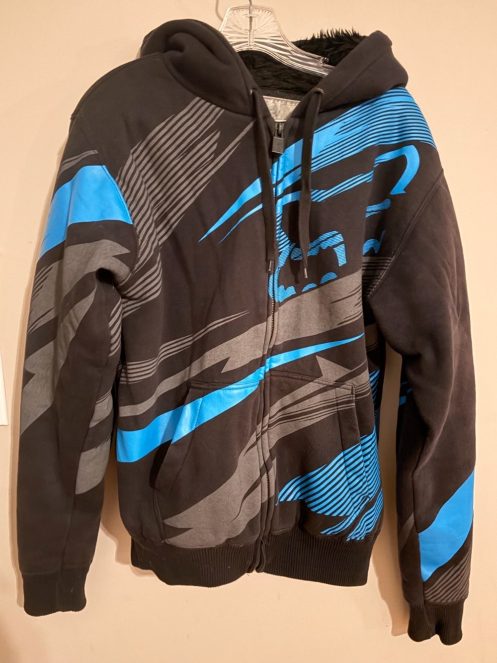 Fox Racing Men’s Vintage Sasquatch Zip Hoodie Black & Blue